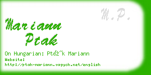 mariann ptak business card